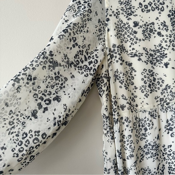 Park & Fifth-Printed Mock Neck Sheer Sleeve Spring/ Summer Dress (Size:Small) - Picture 10 of 15